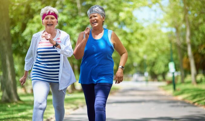 Seniors walking