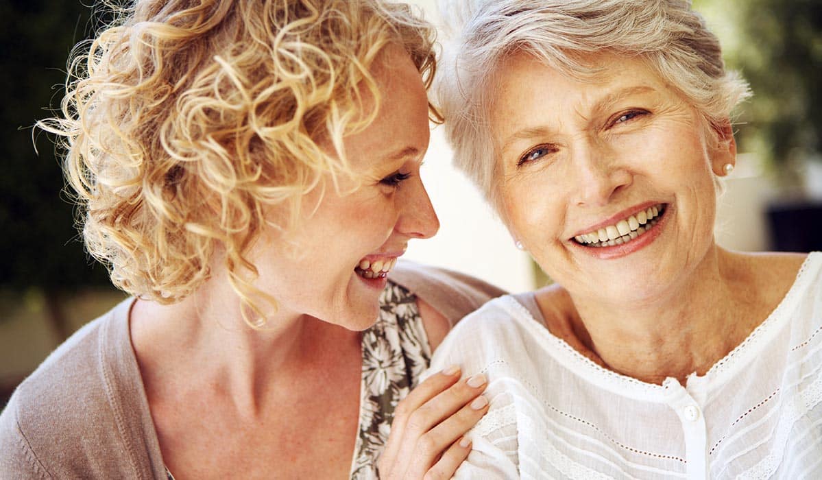 Mother and Daughter Smiling