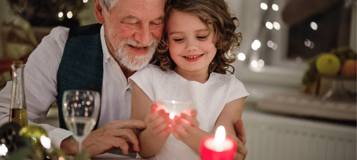 Grandfather & granddaughter holiday time