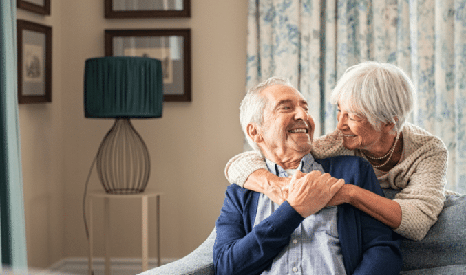 Senior couple at home